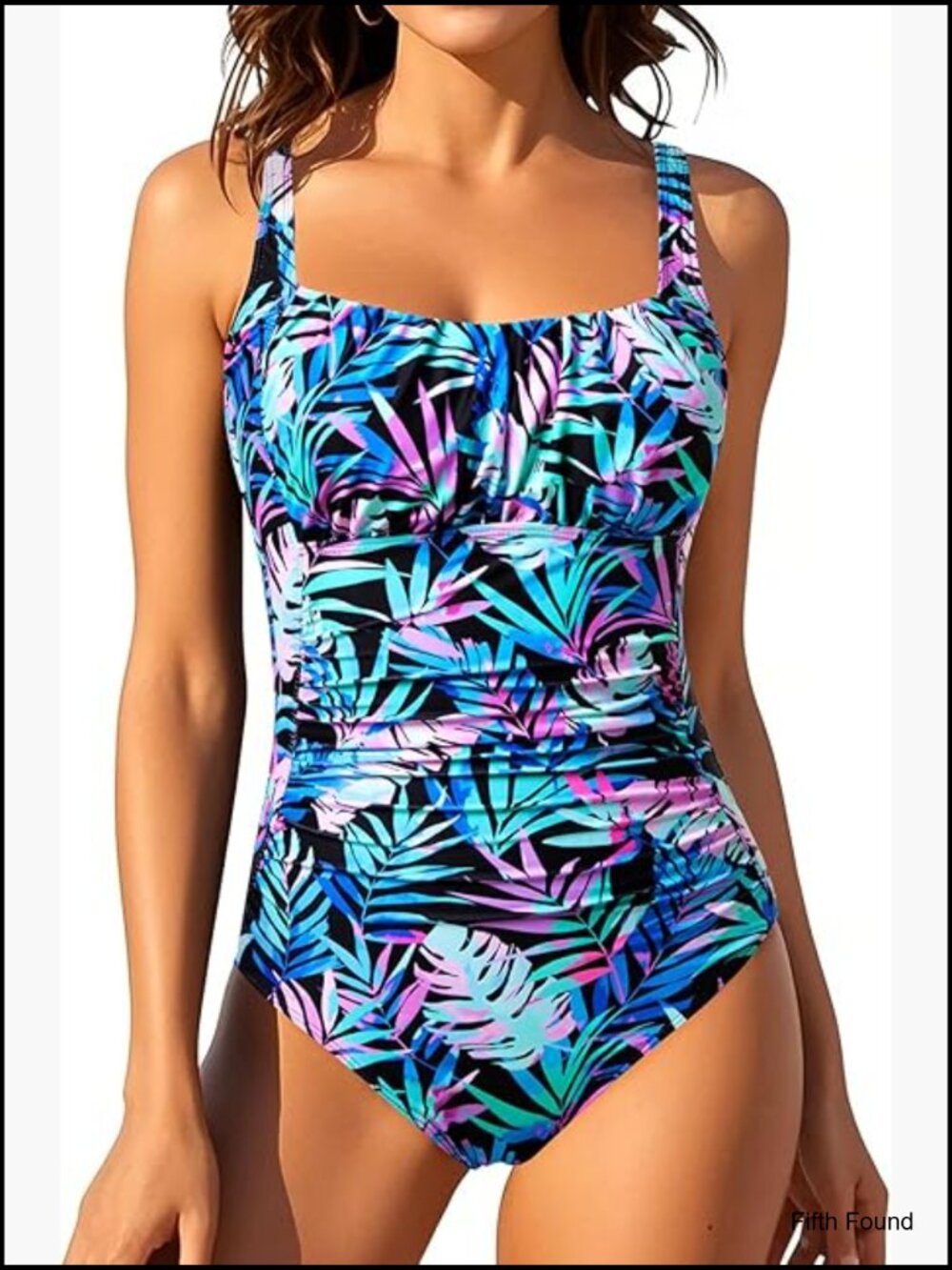 Tummy Control One Piece Swimsuit Ruched Full Coverage Vintage Bathing Suit